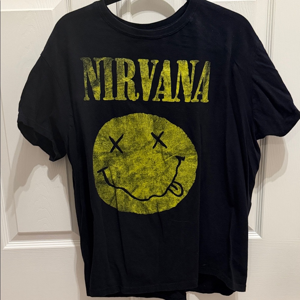 NIRVANA Black and Yellow Short Sleeve Tee